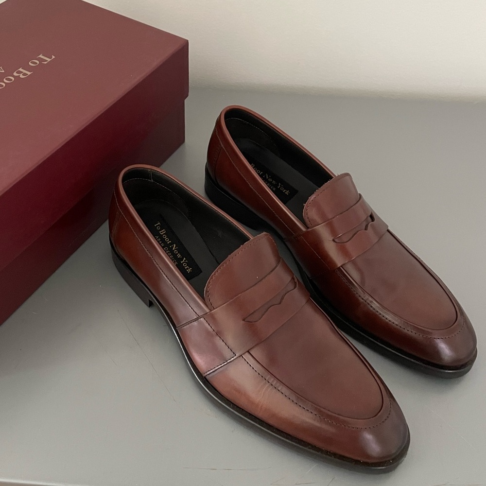 To Boot Mens Penny Loafers - new! Brown, 8.5